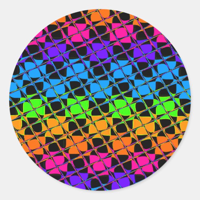 Latest lovely edgy colourful happy reflection desi classic round sticker (Front)