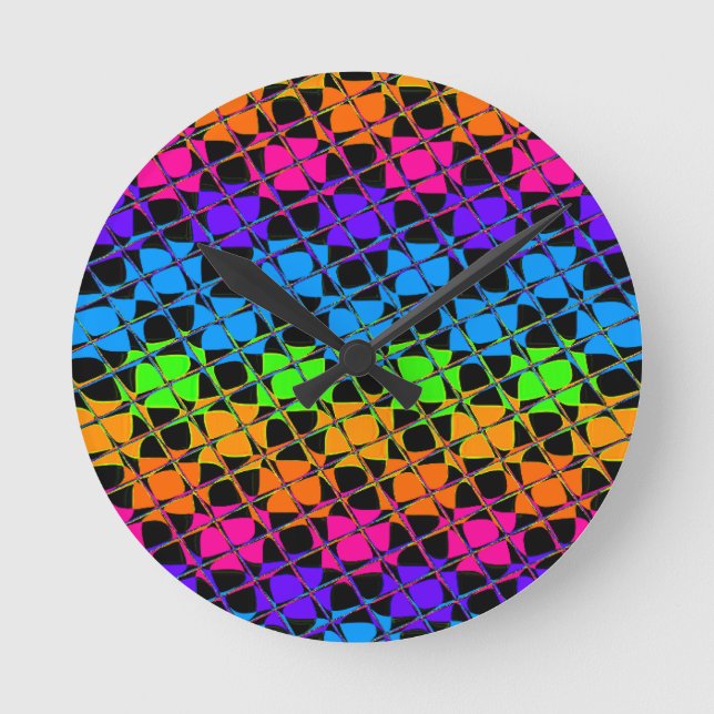Latest lovely edgy colourful happy reflection round clock (Front)