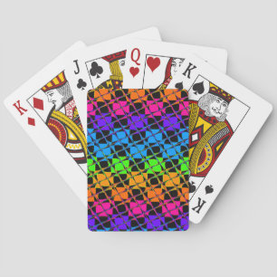 Latest lovely edgy rainbow colours chequered desig playing cards