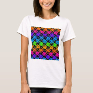 Latest lovely edgy rainbow colours chequered desig T-Shirt