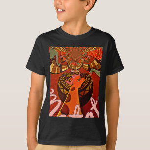 Latest Lovely Giraffe with two ponytails art T-Shirt
