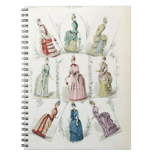 Latest Paris Fashions, nine day dresses in a fashi Notebook