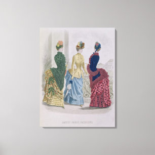 Latest Paris Fashions, three day dresses in a fash Canvas Print