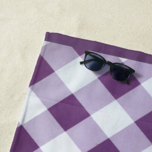Latest Stylish White and Purple Chequered pattern Beach Towel