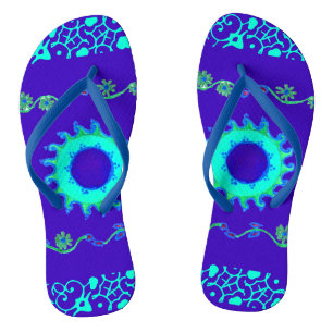 Latest summer time elegant  blue classic floral yo flip flops