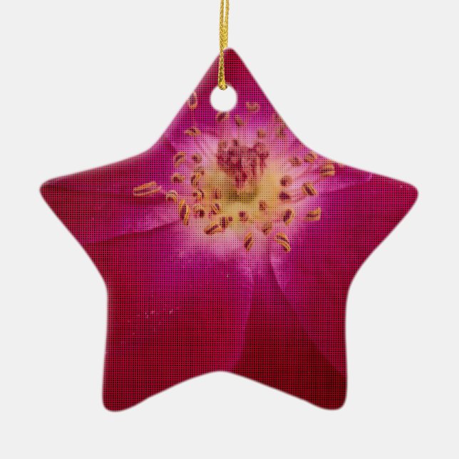 Latest Valentine Day Chequered Rose Ceramic Ornament (Front)