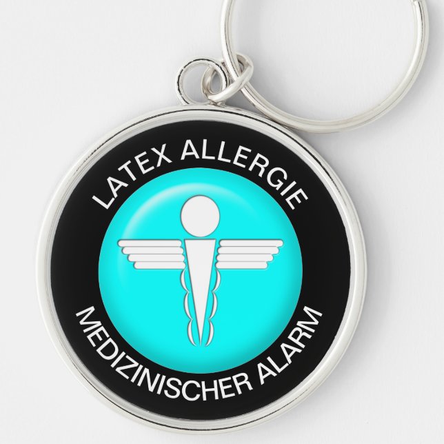 LATEX ALLERGIE  Medical Alert - Button Keychain (Front)