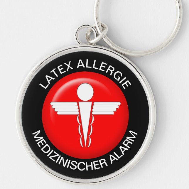 LATEX ALLERGIE  Medical Alert - Button Keychain (Front)