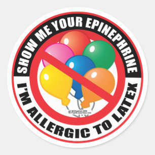 Latex Allergy Classic Round Sticker