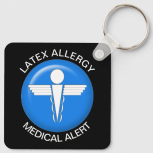 Latex Allergy Medical Alert Keychain