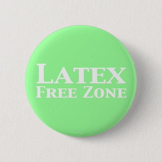 Latex Free Zone Gifts 2 Inch Round Button (Front)