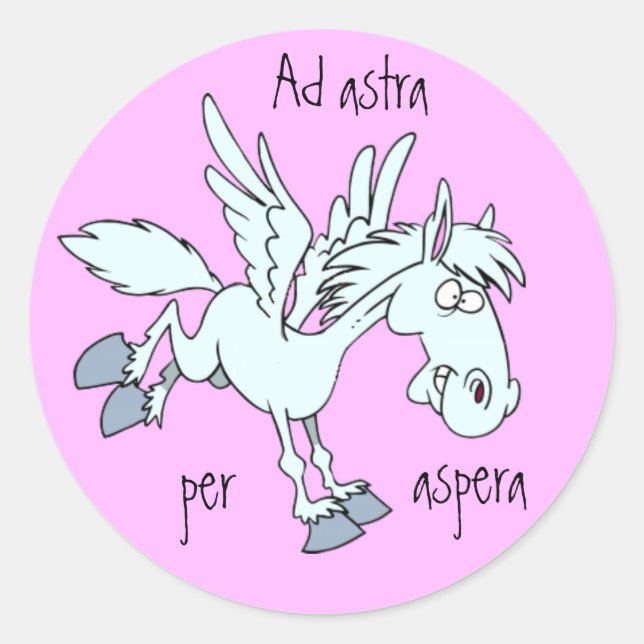 Latin: Ad astra per aspera Classic Round Sticker (Front)