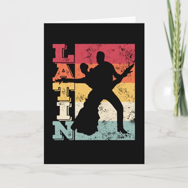 Latin American Dance Couple Vintage Card (Front)
