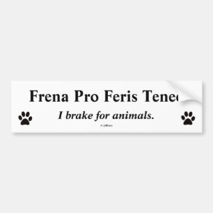 Latin Bumper Translated - Frena Pro Feris Teneo Sticker