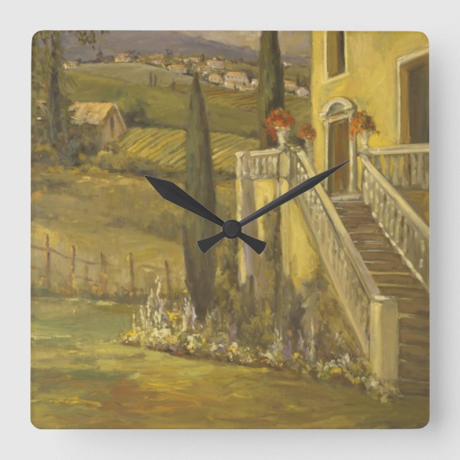 Latin Calm II Square Wall Clock (Front)