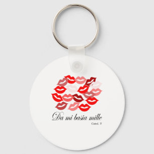 Latin-Catullus Five: 1,000 kisses Keychain
