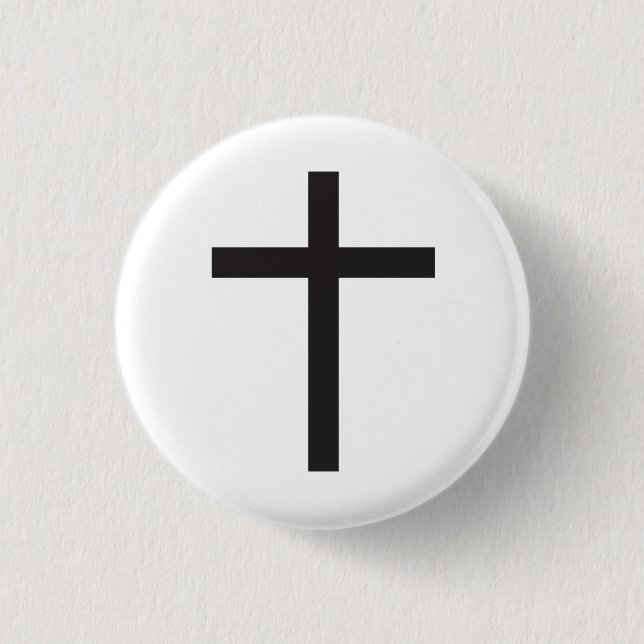 Latin Cross Religious Symbol 1 Inch Round Button (Front)
