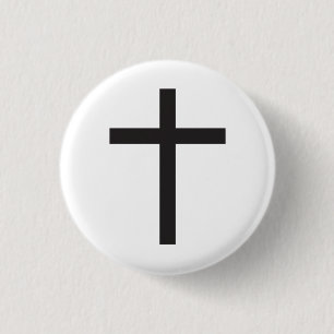 Latin Cross Religious Symbol 1 Inch Round Button