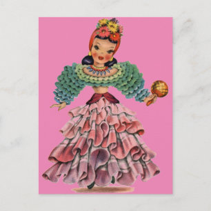 Latin Doll Postcard
