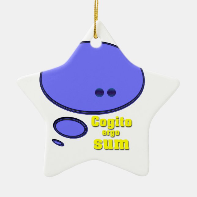 Latin I think therefore I am Ceramic Ornament (Front)