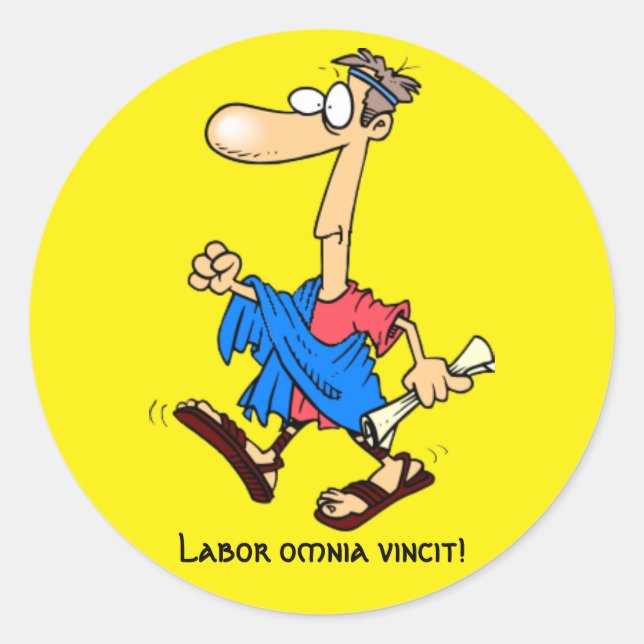 Latin: Labour omnia vincit! Classic Round Sticker (Front)