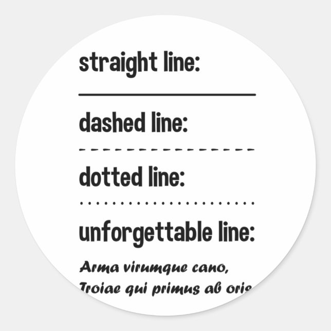 Latin Language Funny Saying Classic Round Sticker (Front)