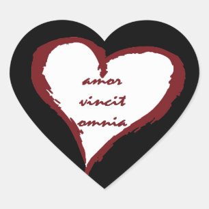 Latin Love Conquers All Heart Stickers
