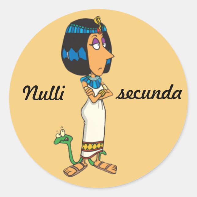 Latin: Nulli secunda Classic Round Sticker (Front)