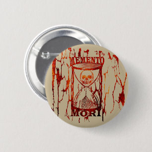 Latin Phrase - Seize the Day - Memento Mori Skull 2 Inch Round Button