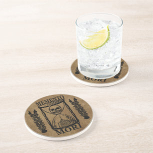 Latin Phrase - Seize the Day - Memento Mori Skull Coaster