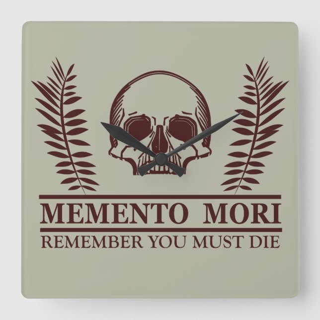 Latin Phrase - Seize the Day - Memento Mori  Square Wall Clock (Front)