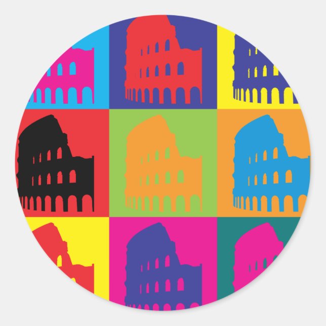 Latin Pop Art Classic Round Sticker (Front)