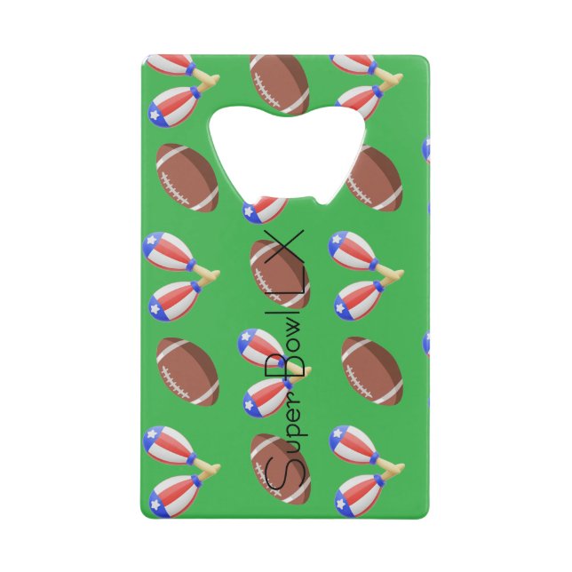 Latin-themed Football Credit Card Bottle Opener (Front)