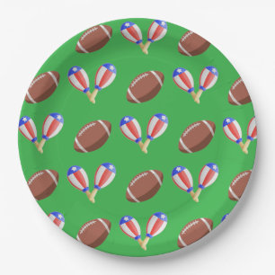 Latin-themed Football Paper Plate
