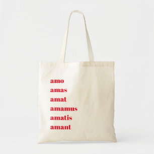 Latin Tote Bag, Amo Amas Amat, Schooldays Theme
