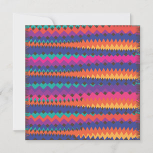 Latin Tribal Zigzag Colourful Striped Pattern Invitation