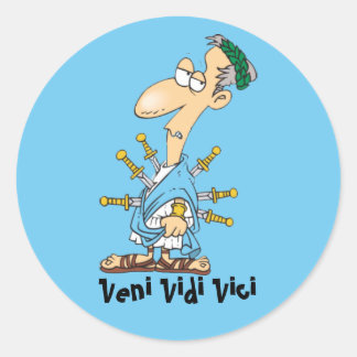 Latin: Veni vidi vici Classic Round Sticker