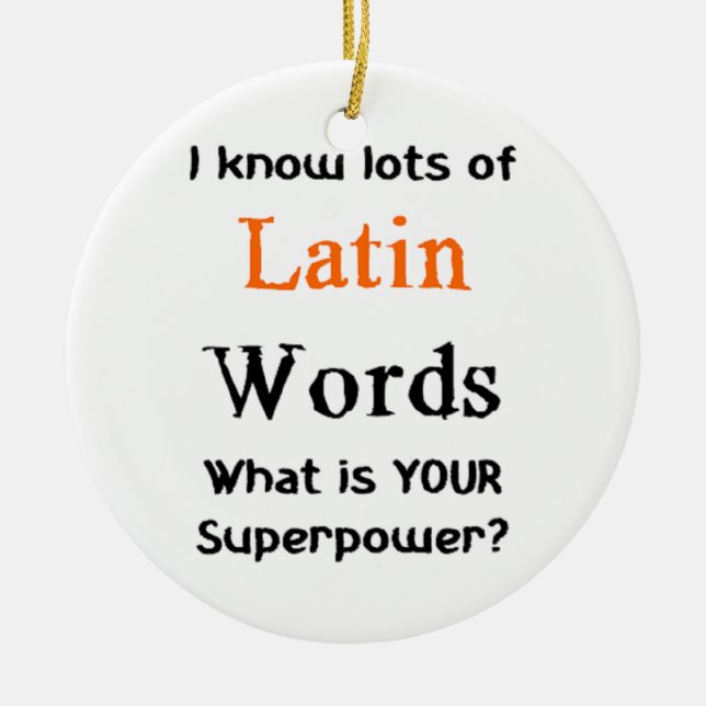 latin words ceramic ornament (Front)