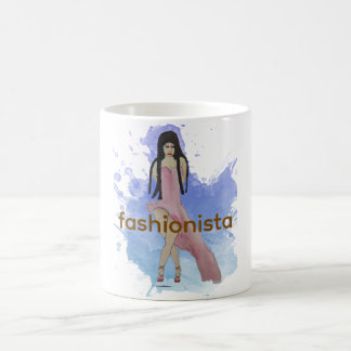 Latina Fashionista with High Low Dress Coffee Mug
