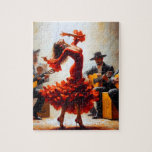 Latina Latin Flamenco Spanish Mexican Jigsaw Puzzle<br><div class="desc">This fun flamenco dancer is perfect for the Latina or Latin lover in your life that loves a good puzzle. Chooses your size,  piece it together,  glue it down,  and have it framed! Moshiach Now!</div>