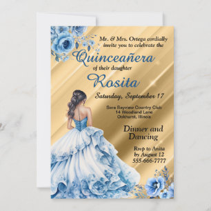 Latino 15e anniversaire Quinceanera invitation