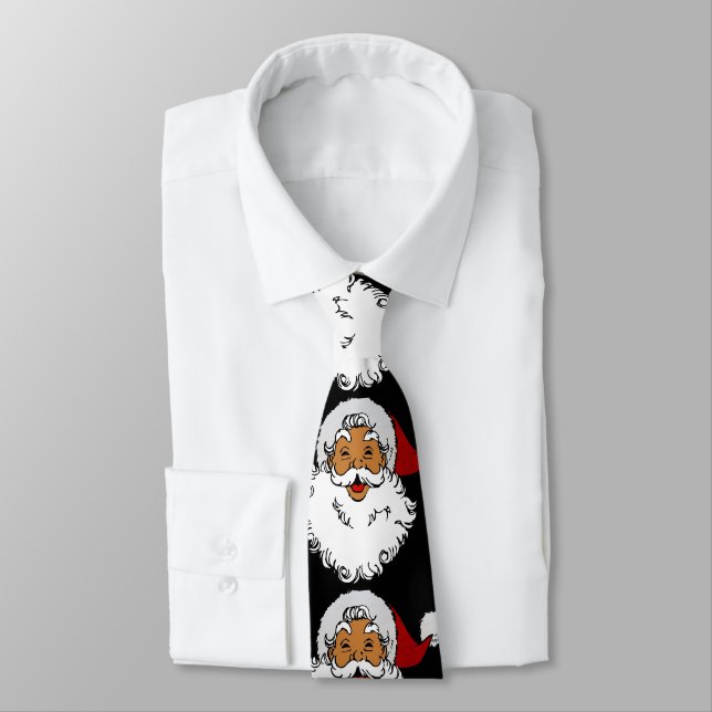 latino biracial santa claus christmas tie (Tied)