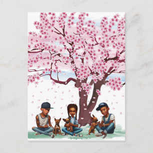Latino Boys with Chihuahuas Postcard