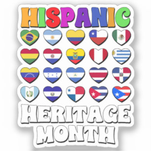 Latino Countries Flags Heart, Happy Celebration 