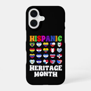 Latino Countries Flags Heart, Happy Celebration  iPhone 16 Case