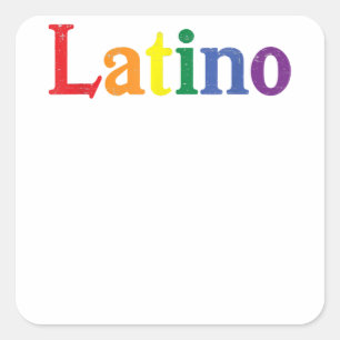 Latino Gay LGBT Distressed Rainbow Design Square Sticker