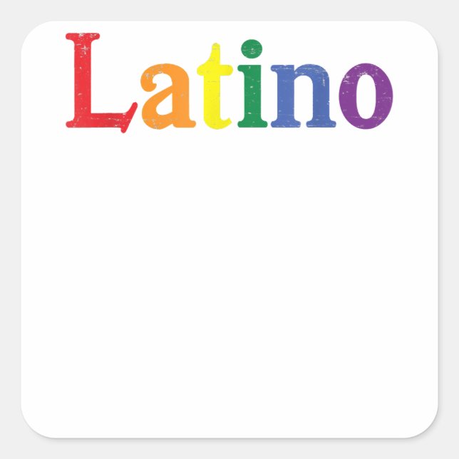 Latino Gay LGBT Distressed Rainbow Design  Square Sticker (Front)