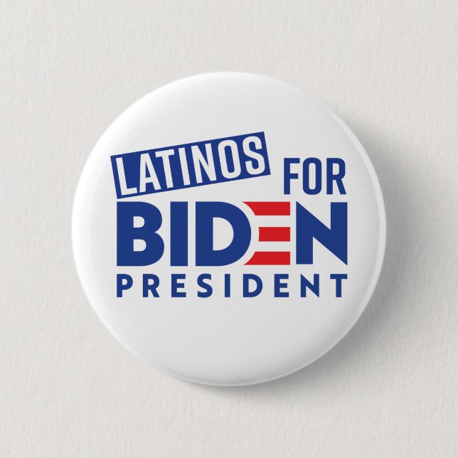 Latinos For Joe Biden Round Button (Front)