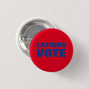 Latinos Vote blue red voto latino modern political 1 Inch Round Button