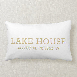 Latitude and longitude custom city coordinates lumbar pillow